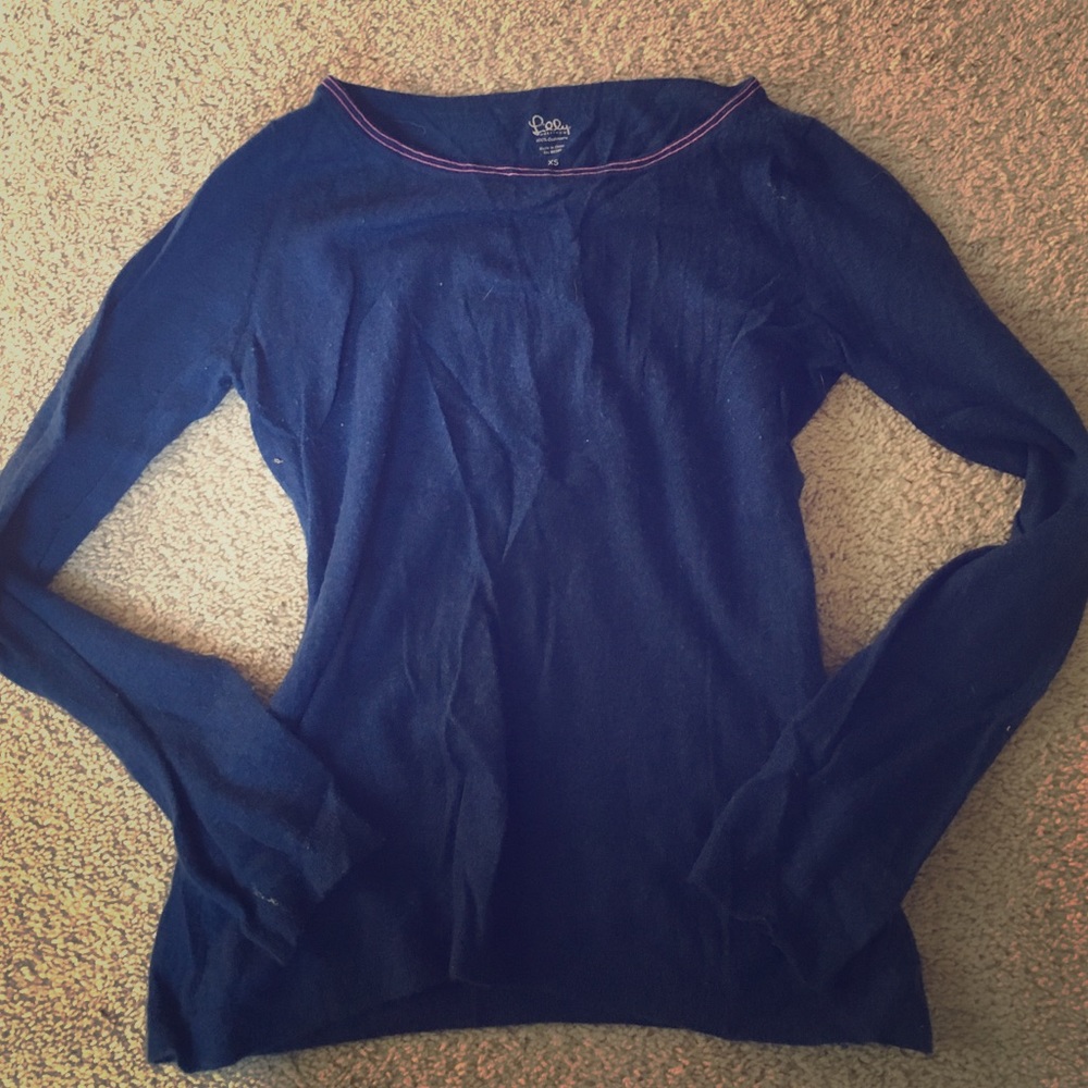 SOLD!! Lily Pulitzer xs navy cashmere sweater